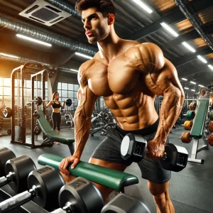 DALL·E-2024-12-07-21.27.02-A-muscular-bodybuilder-at-a-gym-lifting-heavy-weights-with-detaile...webp